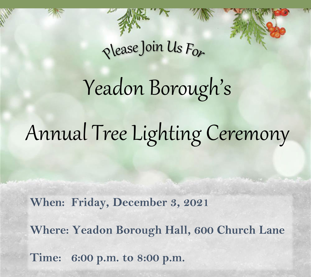 Tree Lighting Ceremony Friday, December 3